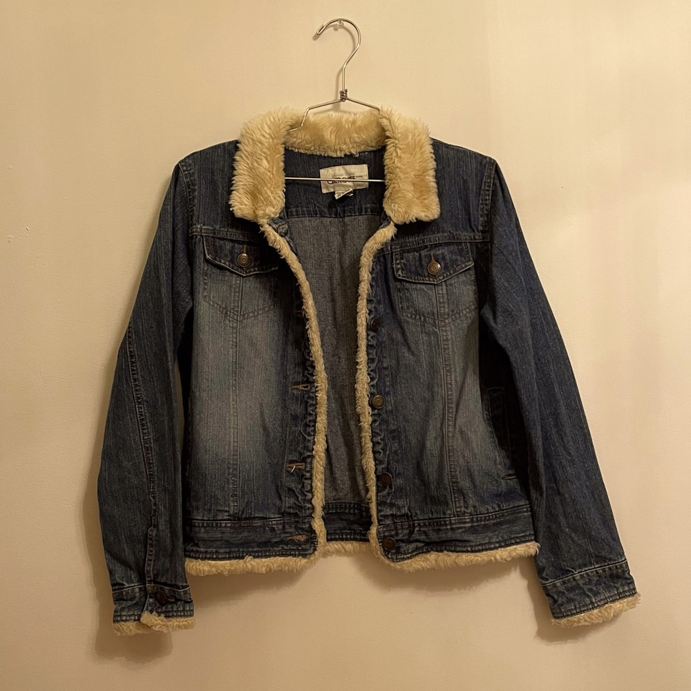 Y2K Cherokee Denim Jean Faux Fur Jacket